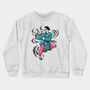 kung fu skull girl Crewneck Sweatshirt